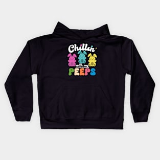 Chillin' With My Peeps Funny Easter Kids Hoodie